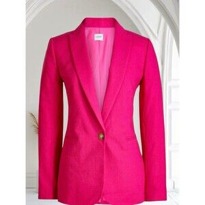 J Crew One Button Linen Blazer Jacket in Holland Pink Size‎ 6